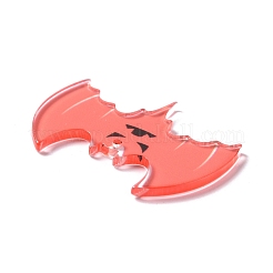 ハロウィン半透明アクリルパーツ  バット  ライトサーモン  30.5x39.5x2mm  穴：1.6mm&nbsp;OACR-B001-02E