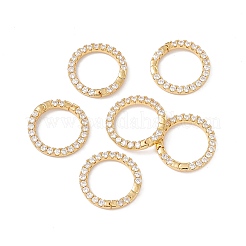 Rack-Plattierung Messing Micro Pave Clear Kubisch Zirconia Spring Gate Ring&nbsp;X-ZIRC-C040-25G