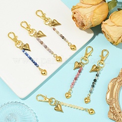 6 шт. подвесных украшений из натуральных драгоценных камней и сплава&nbsp;HJEW-YW00329