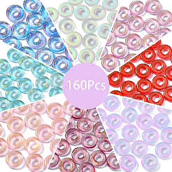 160шт 8 цвета ручной работы светящиеся бусины лэмпворк из золотой фольги LAMP-CJ0001-38