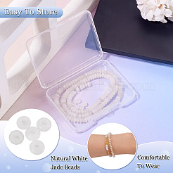 1 нить бусин из натурального белого нефрита&nbsp;G-TA0002-79