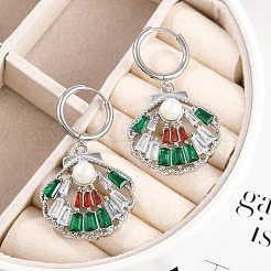 Серьги-кольца из нержавеющей стали 304 с микропаве из кубического циркония&nbsp;EJEW-A119-07P