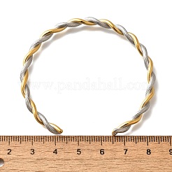 Браслеты-манжеты в форме витой веревки из нержавеющей стали 304 для женщин&nbsp;BJEW-C091-02D-GP