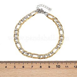 Браслеты-цепочки Figaro из нержавеющей стали 304 для женщин BJEW-G757-15GP