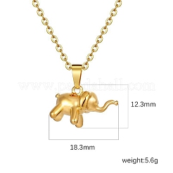 Ожерелья с подвеской в виде слоненка из нержавеющей стали PW-WG99660-01