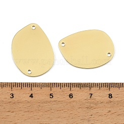 真鍮製コネクタチャーム  小石リンク  ラックめっき  長持ちメッキ  カドミウムフリー＆鉛フリー  18KGP本金メッキ  29x23x1mm  穴：1.6mm&nbsp;KK-CBA217A-05A-G