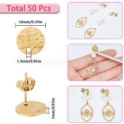 50 шт. ионное покрытие (IP) 304 нержавеющая сталь гвоздики фурнитура для сережек&nbsp;STAS-SC0008-57G