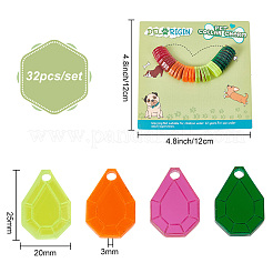 32 Stück 4 Farben transparente leere Acryl-Hundemarke&nbsp;PALLOY-AB00045
