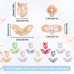 72 шт. 18 вида прозрачных пластиковых бусин&nbsp;OACR-SP0001-38