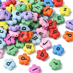 Непрозрачные акриловые бусины с горизонтальными отверстиями в форме цветка SACR-YW0001-59