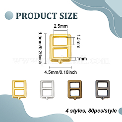 320 шт. 4-х цветные прямоугольные застежки из сплава с пряжками FIND-FG0002-83