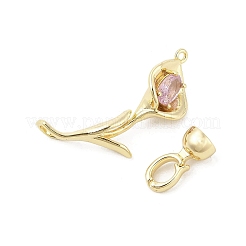 Латунные микро проложить кубического циркония раз за застежками KK-U059-08G