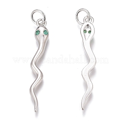 Латунные микро-паве зеленые кубические циркониевые подвески ZIRC-O035-27