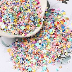 プラスチックスパンコールビーズ  黄金の光沢  ミシンクラフト装飾  桜/ハート/星  ミックスカラー  1.5~4x3~5x0.2~0.3mm  約193000個/500g&nbsp;KY-C014-07