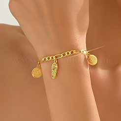 Модные старинные латунные браслеты с подвесками в виде монет и вышитых туфель&nbsp;YO5968