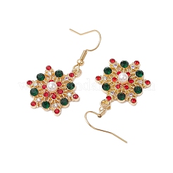 Рождественские серьги-подвески из сплава со стразами&nbsp;EJEW-JE06121-01