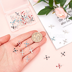 36 шт. 6 стиля крестообразных кабошонов из сплава со стразами&nbsp;MRMJ-CP0001-30S