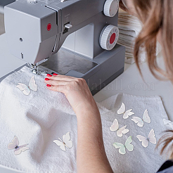 60 pieza de accesorios de adorno de mariposa de tela de 10 colores&nbsp;DIY-CY0004-04