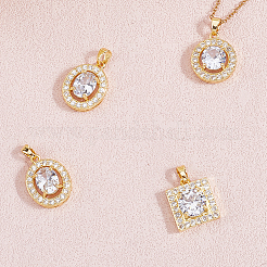 9шт 3 стиля латунные подвески с микропаве и кубическим цирконием KK-BBC0019-44