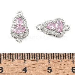 Charms de conector de enlaces de circonita cúbica con micro pavé de latón&nbsp;KK-K351-77P-05