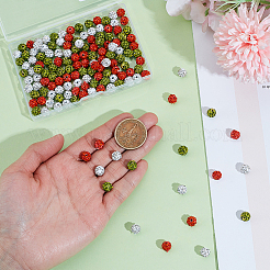 150 шт. 3-х цветные бусины-диско-шары со стразами RB-UN0001-17B