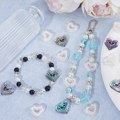 50шт 2 цвета покрытия акриловых бусин MACR-SC0001-59B