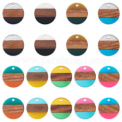 36 шт. подвески из двух цветов: прозрачной и непрозрачной смолы и орехового дерева&nbsp;RESI-TA0004-60