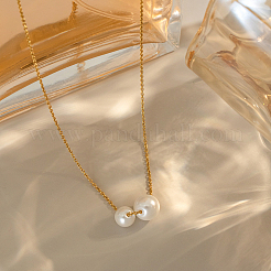 Подвеска с двойным круглым шариком из искусственного жемчуга GI5677