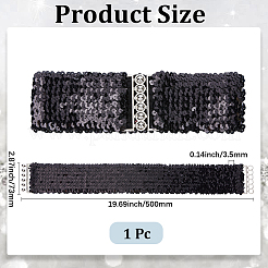 Cinturones de vestir elásticos anchos con lentejuelas brillantes&nbsp;AJEW-WH20128-026P-01