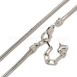 Стойки латунь ожерелья круглые змеиные цепи для женщин NJEW-C059-27P