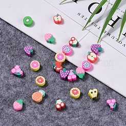 100шт ручной работы из полимерной глины фруктовые тематические бусины CLAY-YW0001-10