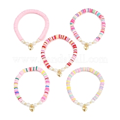 5 шт. браслеты с подвесками в виде сердца из нержавеющей стали 304 двух цветов BJEW-JB12272