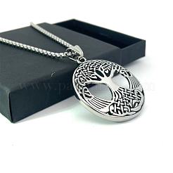 Ожерелья из нержавеющей стали с подвеской в виде викингов и скандинавского дерева жизни для мужчин и женщин AO0082