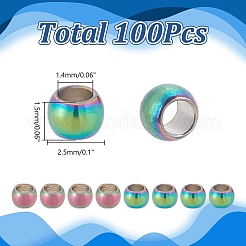 100 шт. ионное покрытие (IP) 304 нержавеющая сталь разделительные бусины&nbsp;STAS-AR0002-54RC