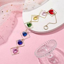 Подвесные украшения из латуни в форме ромба HJEW-JM01927-01