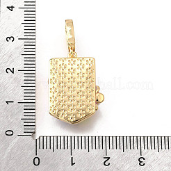 Латунные подвески с микропаве из кубического циркония и эмали KK-R222-16G-03