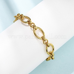 Pulseras de cadena de eslabones ovalados de acero inoxidable 304 para mujer&nbsp;BJEW-F536-04G