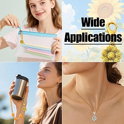 8 pendentif décoratif en alliage tournesol bicolore&nbsp;HJEW-YW00565