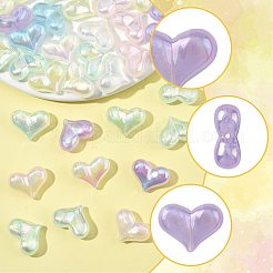 40шт УФ-покрытие Радужные переливающиеся акриловые бусины OACR-FS0002-25