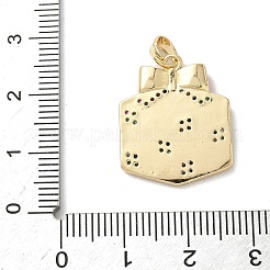 Рождественские латунные подвески с микропаве из фианита&nbsp;LS-KK-K305-07E-02