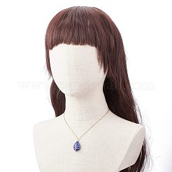 Слеза из натурального драгоценного камня с подвеской из дерева NJEW-JN03869