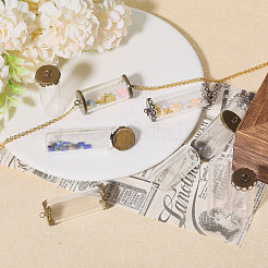 12 комплект 3 стилей стеклянных подвесок с латунными соединителями&nbsp;FIND-CA0009-38