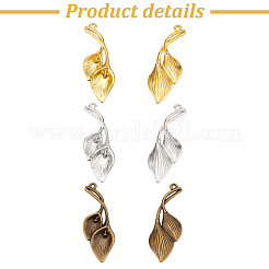 30 шт. 3-цветные подвески из цинкового сплава в тибетском стиле&nbsp;TIBEP-GO0001-01