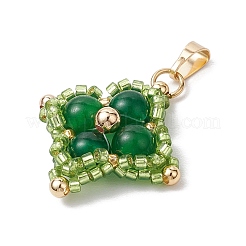 Подвески из натурального малайзийского нефрита/желтого нефрита/сердолика/черного оникса/синтетической бирюзы и стеклянных бусин&nbsp;PALLOY-MZ00365