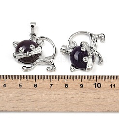 Кулоны с котенком из аметиста&nbsp;G-J386-C17-20
