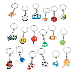 18 шт. 18 стиля подвески из ПВХ-брелоков&nbsp;KEYC-TA0001-58