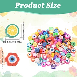 400шт 8 стиля ручной работы бусины из полимерной глины&nbsp;CLAY-YW0002-53