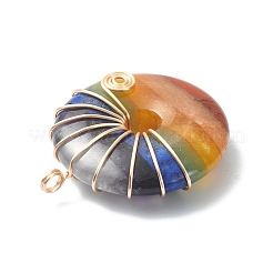 Chakra-Edelstein-Anhänger mit Kupferdraht umwickelt&nbsp;PALLOY-TA00049