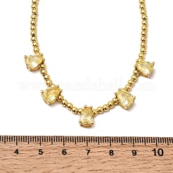 Colliers ronds à pendentif en forme de larme serti de zirconiums cubiques en laiton pavé&nbsp;NJEW-C121-01G-03