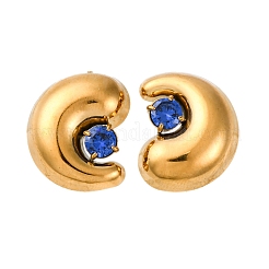 Серьги-гвоздики из нержавеющей стали 304 с микропаве из кубического циркония&nbsp;LS-EJEW-B138-01G